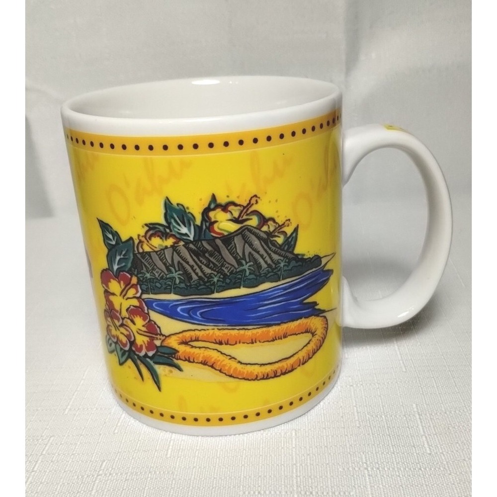 Hilo Hattie Mug 2002 Island Heritage Yellow The Store of Hawaii O'ahu Cup